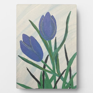 Plaque Photo Tulipes bleues