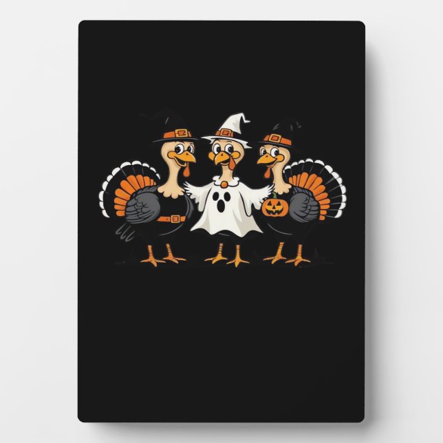 Plaque Photo Turquie Halloween Boo, Thanksgiving Turquie, Éffra (Devant)