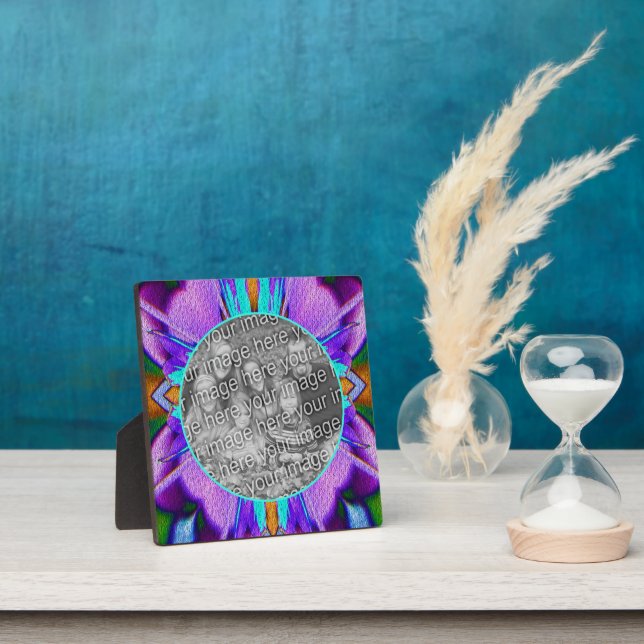 Plaque Photo Turquoise Abstrait violet Ajouter Votre Propre Pho (Insitu)
