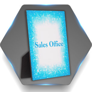 Plaque Photo Turquoise sur Blanc, Monogramme - Parties scintill