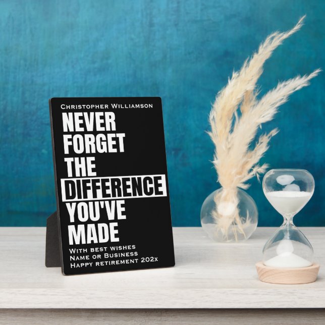 Plaque Photo Type de retraite N'oubliez jamais le devis (Côté)