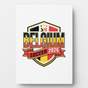 Plaque Photo Typographie de pays gras de football 2026 de Belgi