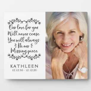 Plaque Photo Typographie du Mémorial blanc Garde photo