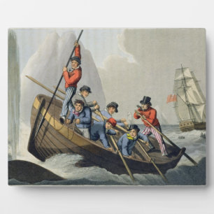 Plaque Photo Un bateau attaque une baleine, gravé par Matth