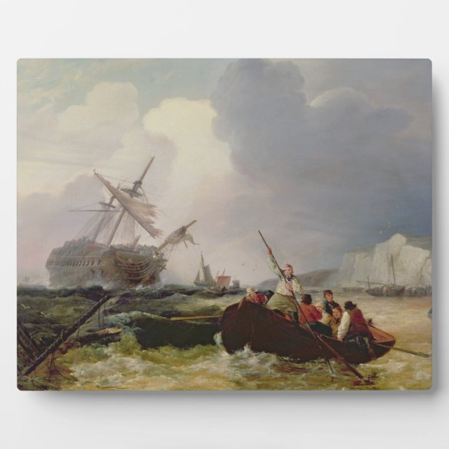 Plaque Photo Un bateau d'aviron se rend à l'aide d'une guerre h (Devant)