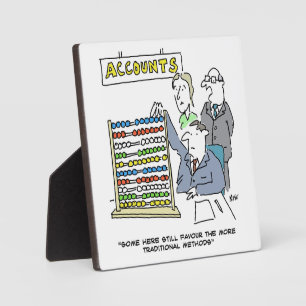 Plaque Photo Un comptable qui utilise un abacus au travail