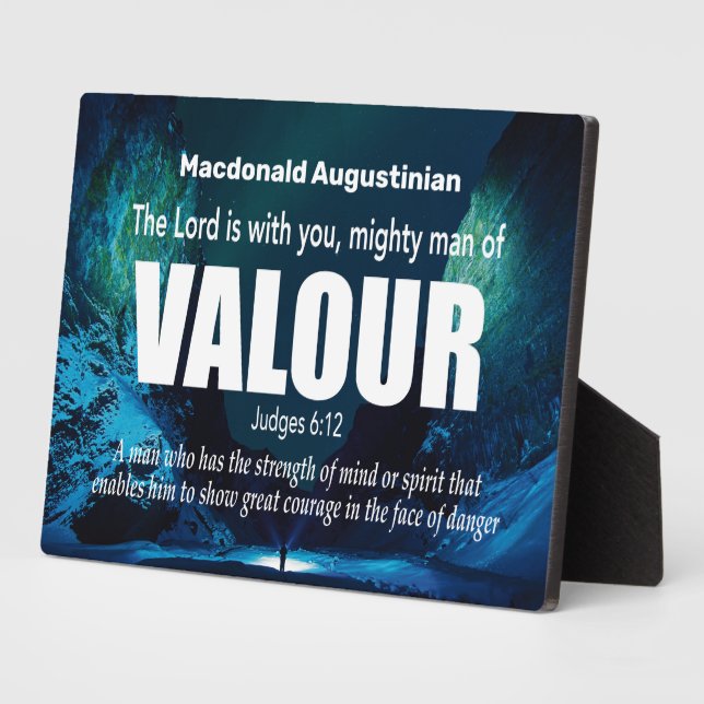 Plaque Photo UN HOMME FORT DE VALEUR Juges 6:12 Inspirationnel (Côté)