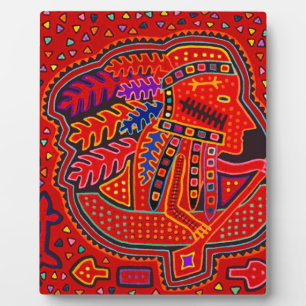 Plaque Photo Un Indien Kuna en canoë