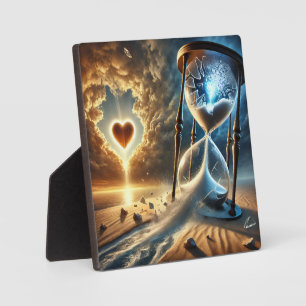 Plaque Photo Un sablier brisé : un symbole de la foi immuable