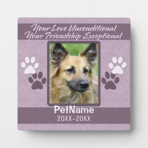 Plaque Photo Unconditional Love Dog Pet Sympathy Custom