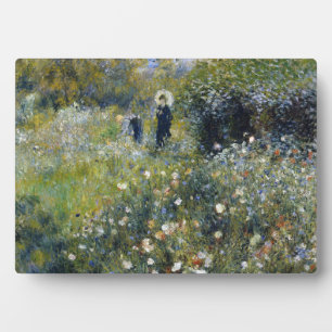 Plaque Photo Une femme avec un parasol dans un jardin par Augus