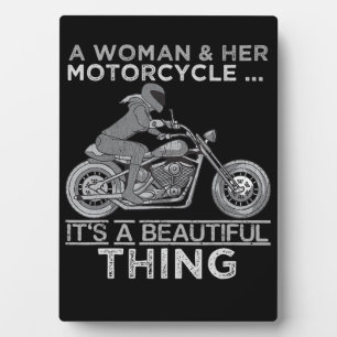 Plaque Photo Une Femme Et Son Cadeau D'Art Moto Pour Les Vélos
