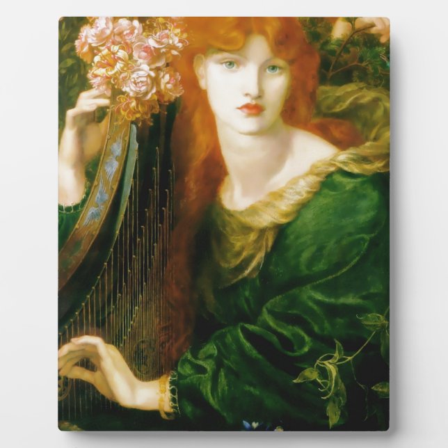 Plaque Photo Une Femme Jouant À La Peinture De Harpe (Devant)