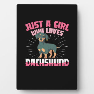 Plaque Photo Une fille qui aime Dachshund