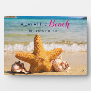 Plaque Photo Une journée à la plage avec citation de Starfish