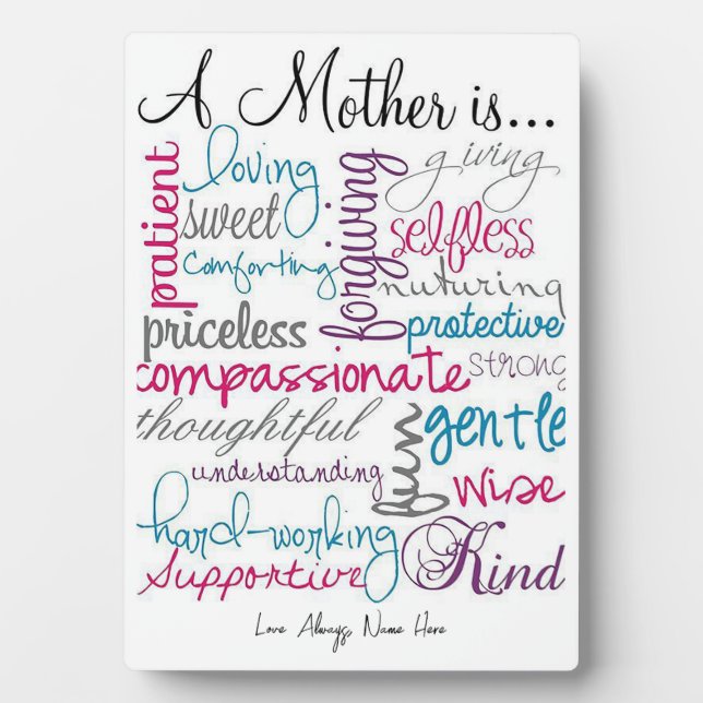 Plaque Photo Une Mère Est (Devant)