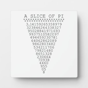 Plaque Photo Une tranche de numéros Pi