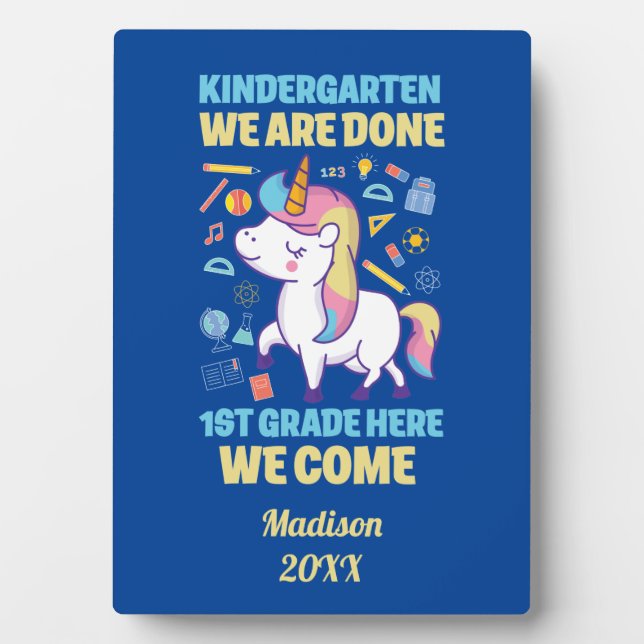 Plaque Photo Unicorn Kindergarten Graduation 1ère année (Devant)