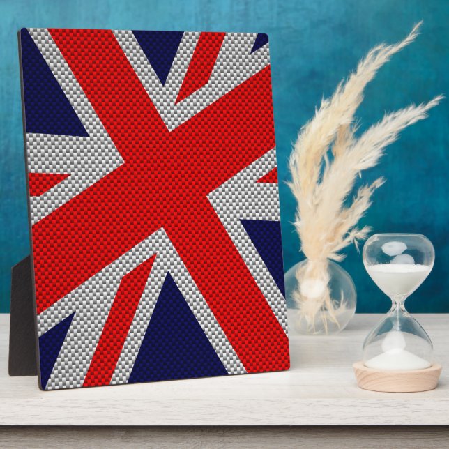 Plaque Photo Union Jack dynamique sur l'impression en fibre de  (Côté)