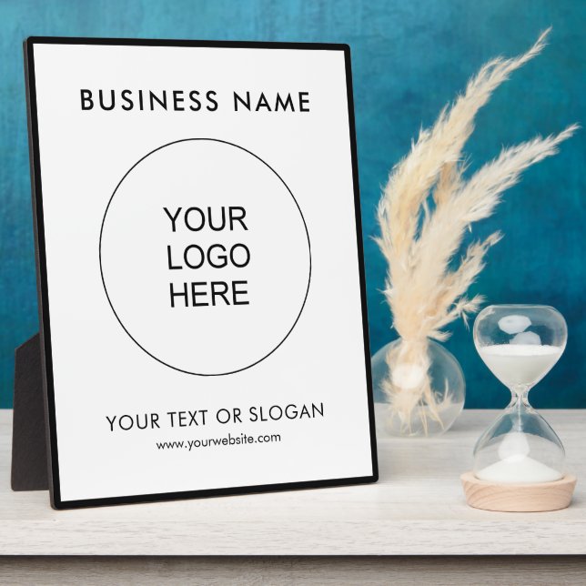 Plaque Photo Upload Your Business Logo Text Vertical Tabletop (Côté)