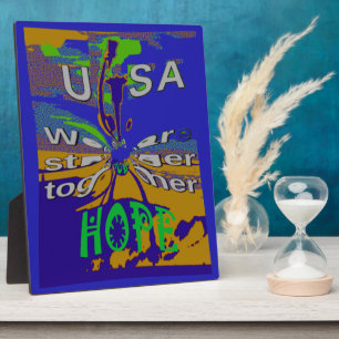 Plaque Photo USA Hope Message Art