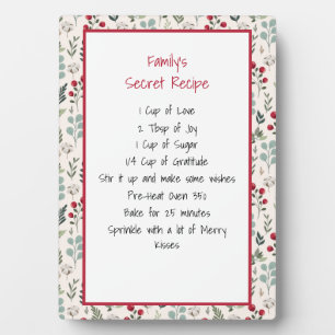 Plaque Photo Vacances de conservation de recettes familiales