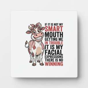 Plaque Photo Vache mignonne insolente graphique vintage Smart M