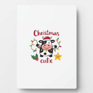 Plaque Photo Vache Noël Mignonne Vache T-Shirt de Noël (6)