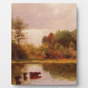 Plaque Photo Vaches dans un paysage d'abreuvement, Albert Biers
