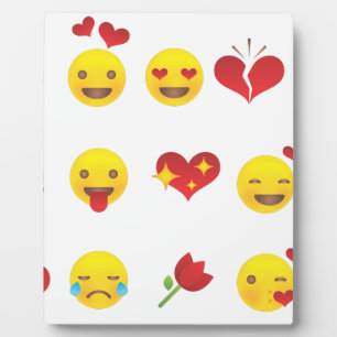 Plaque Photo Valentine Emojis