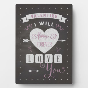 Plaque Photo Valentine Je t'aimerai toujours & pour toujours