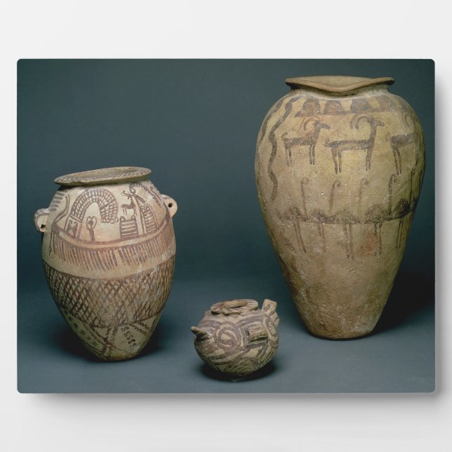 Plaque Photo Vase décoré de diverses frises d'animaux et (Devant)