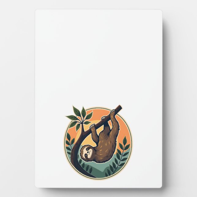 Plaque Photo Vecteur de paresse vintage Badge rétro faune 2 (Devant)