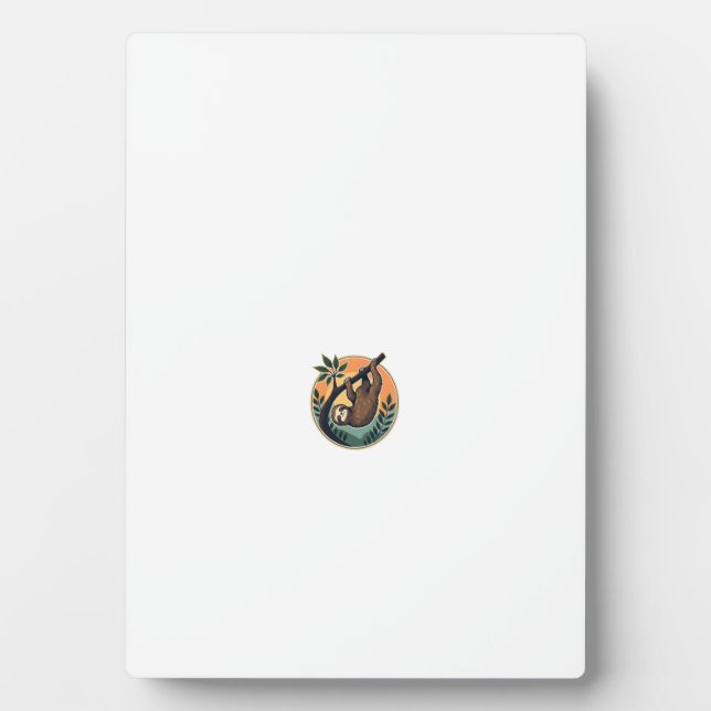 Plaque Photo Vecteur de paresseux vintage Badge rétro faune 2 (Devant)