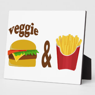 Plaque Photo Veggie Burger et Fries