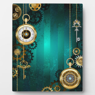 Plaque Photo Veille bijoux Steampunk sur un Arrière - plan vert