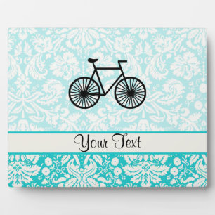 Plaque Photo Vélo Damask Pattern ; Turquoise