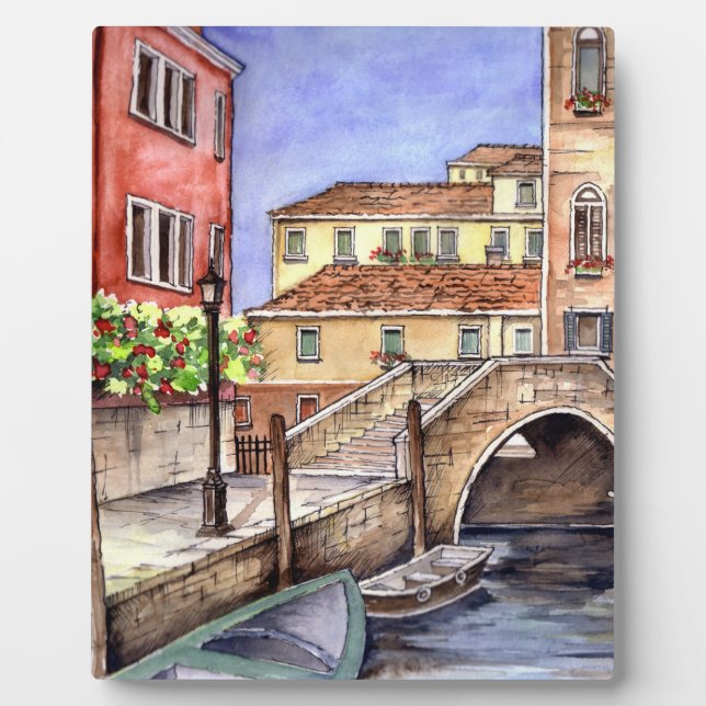 Plaque Photo Venise - Stylo & Laver Aquarelle (Devant)