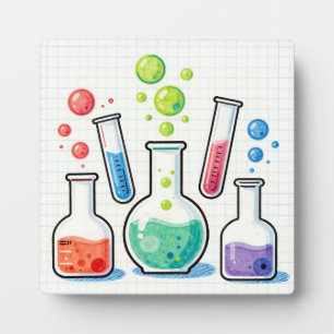 Plaque Photo Verrerie de laboratoire de chimie colorée