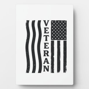 Plaque Photo Vétéran Drapeau Américain Vintage Vector Design de
