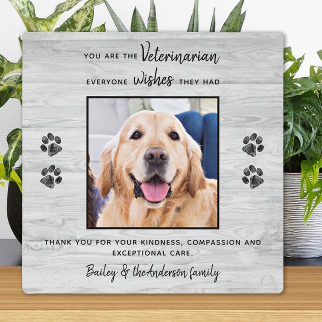 Plaque Photo Vétérinaire Merci Vétérinaire Chien animal de comp (Créateur téléchargé)