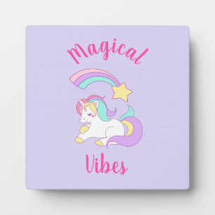 Plaque Photo Vibes Magiques Dormir Unicorne & Étoile de tir