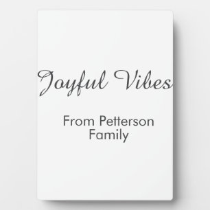 Plaque Photo Vibrations joyeuses rouge Noël ajouter nom de fami