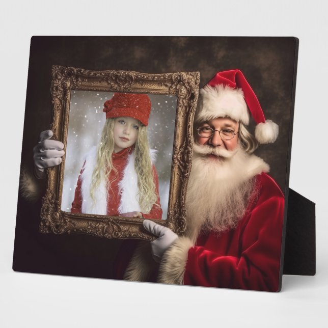 Plaque Photo Vieux-Monde Père Noël | Ajouter votre photo | Noël (Côté)