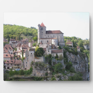 Plaque Photo View of the village and the church