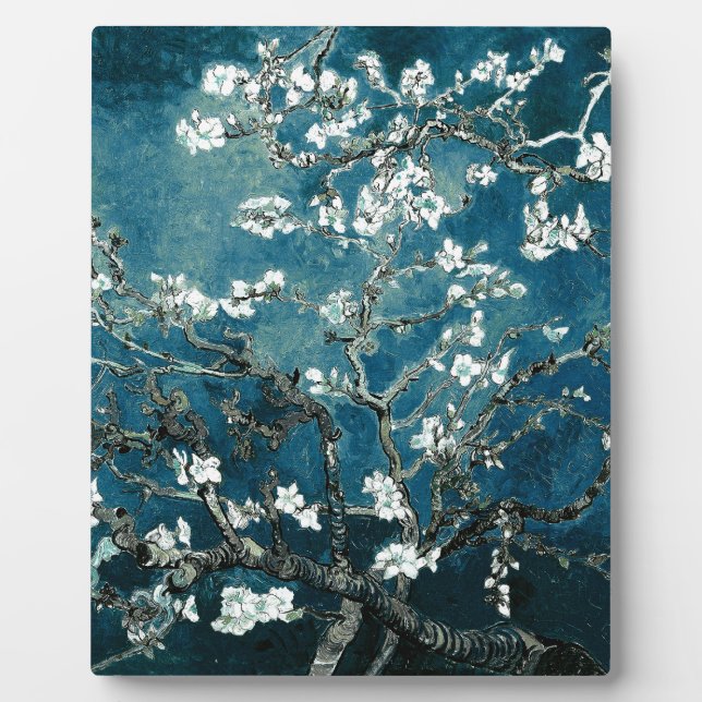 Plaque Photo Vincent Van Gogh Almond Blossoms Dark Turquoise (Devant)