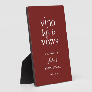 Plaque Photo Vino avant l'Affiche de bienvenue Vows