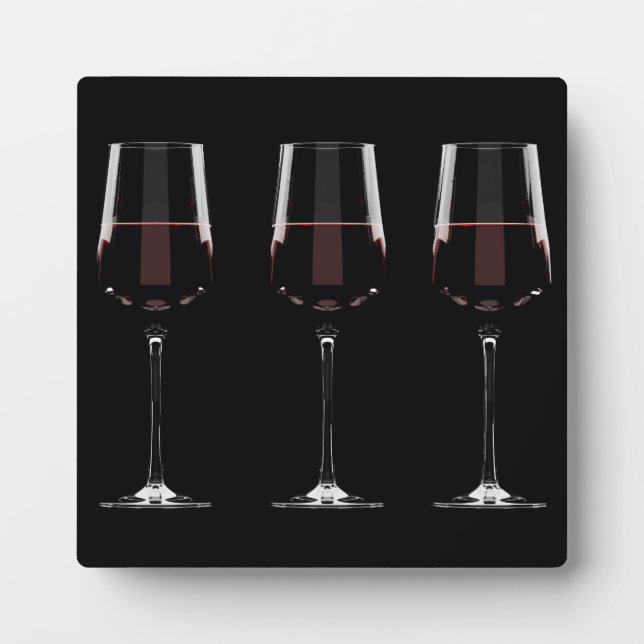 Plaque Photo Vins avec vin rouge sur noir (Devant)