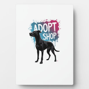 Plaque Photo Vintage Adoptez Ne Faites Pas D'Achats Chien Graff