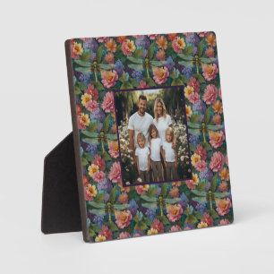 Plaque Photo Vintage boho chic pastel jardin floral dragonfly